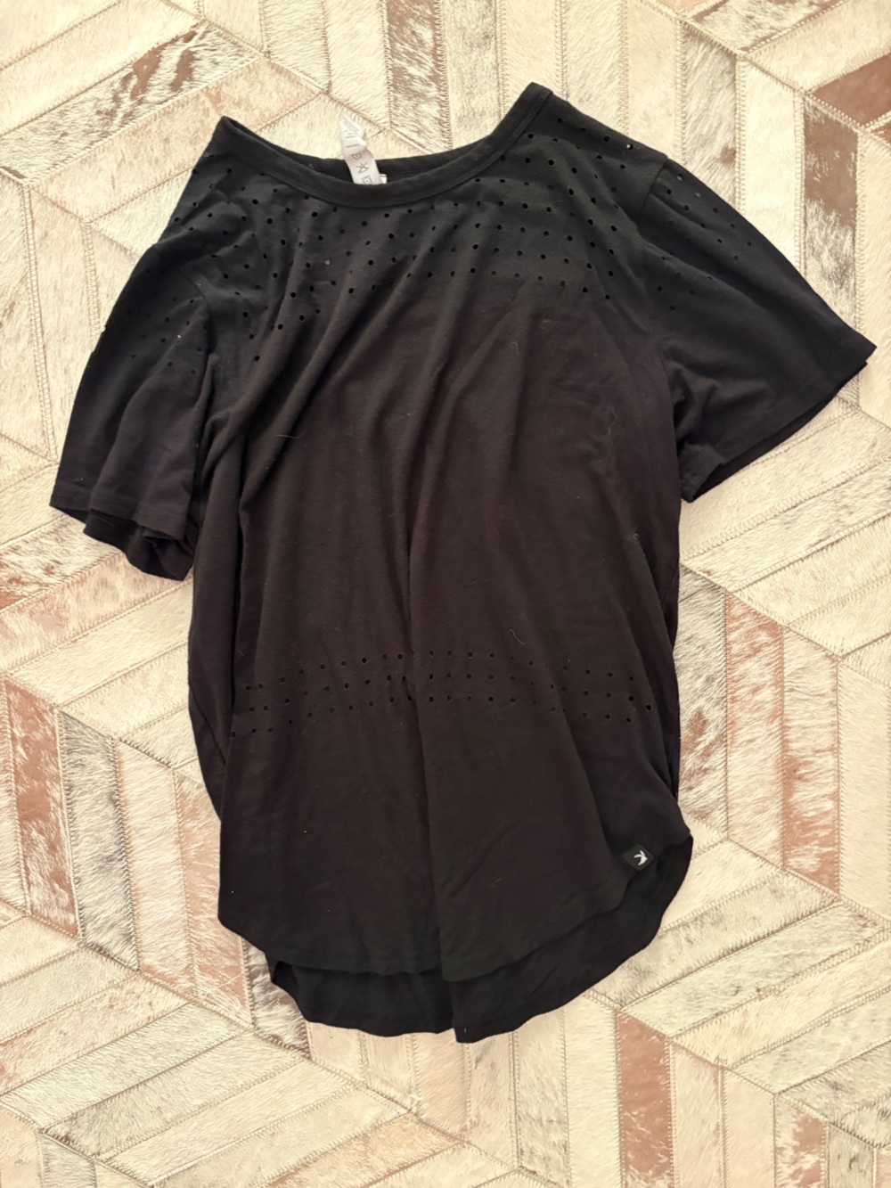 Glyder Black Perforated Active Tee